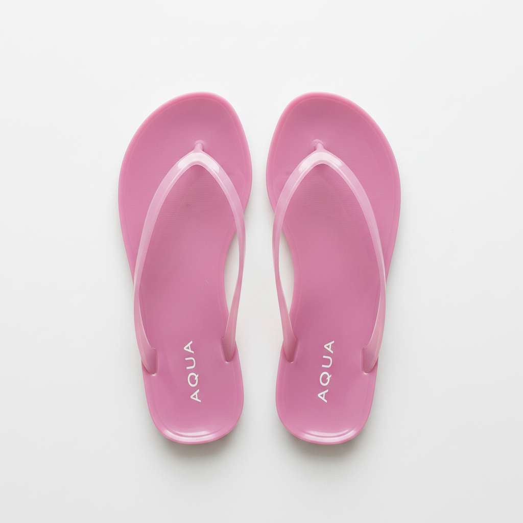 Aqua Pink Jelly Sandals Flat Lay